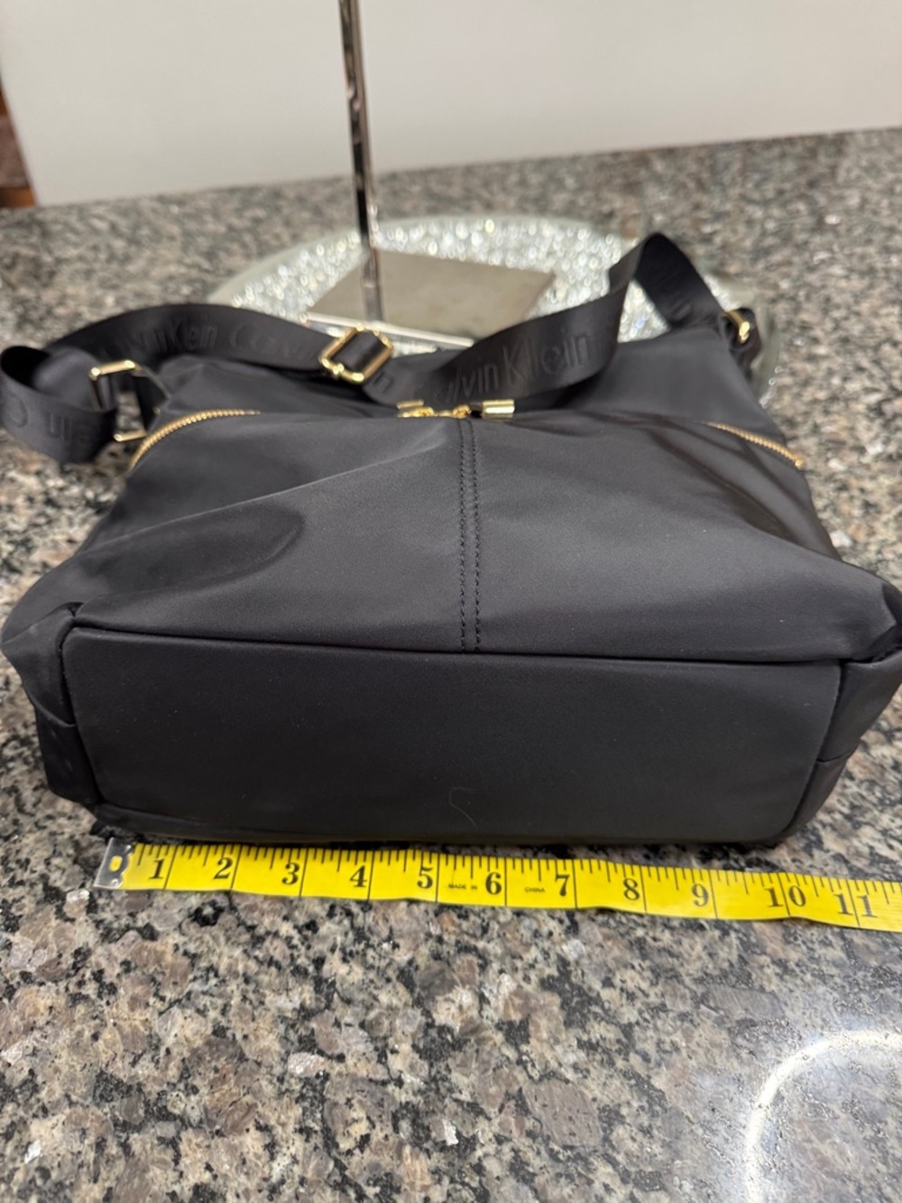 Calvin Klein Black Nylon Shoulder messenger Bag Guitar adjustable long strap EUC - Picture 11 of 14
